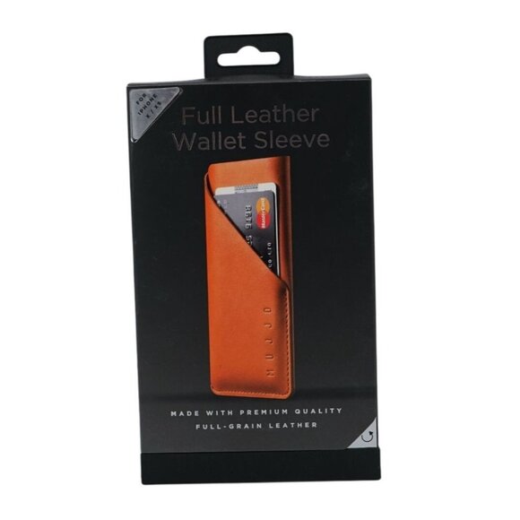 Mujjo Full Leather Wallet Sleeve for iPhone X/XS – Premium Full Grain Leather – - Picture 1 of 6